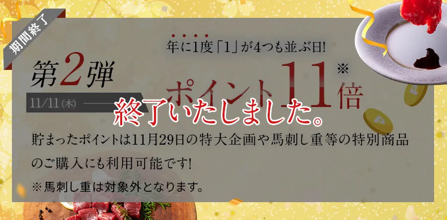 第2弾 ポイント11倍