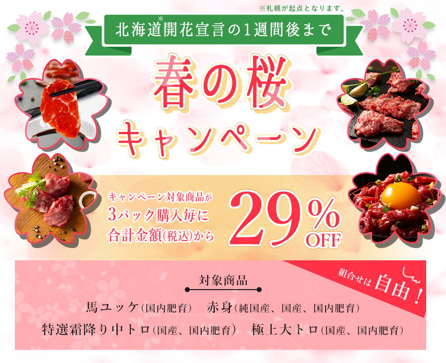 対象商品を3パック購入ごとに合計金額から29％OFF
